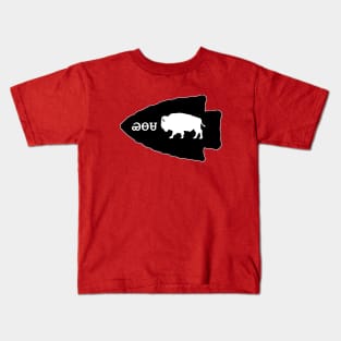 Cherokee White Bison Arrowhead Kids T-Shirt